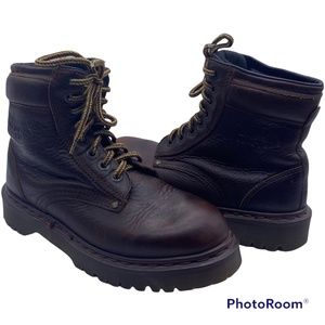 Vintage 90s Dr. Martens Combat Boots UK size 6 Style 8459 Brown Leather England.